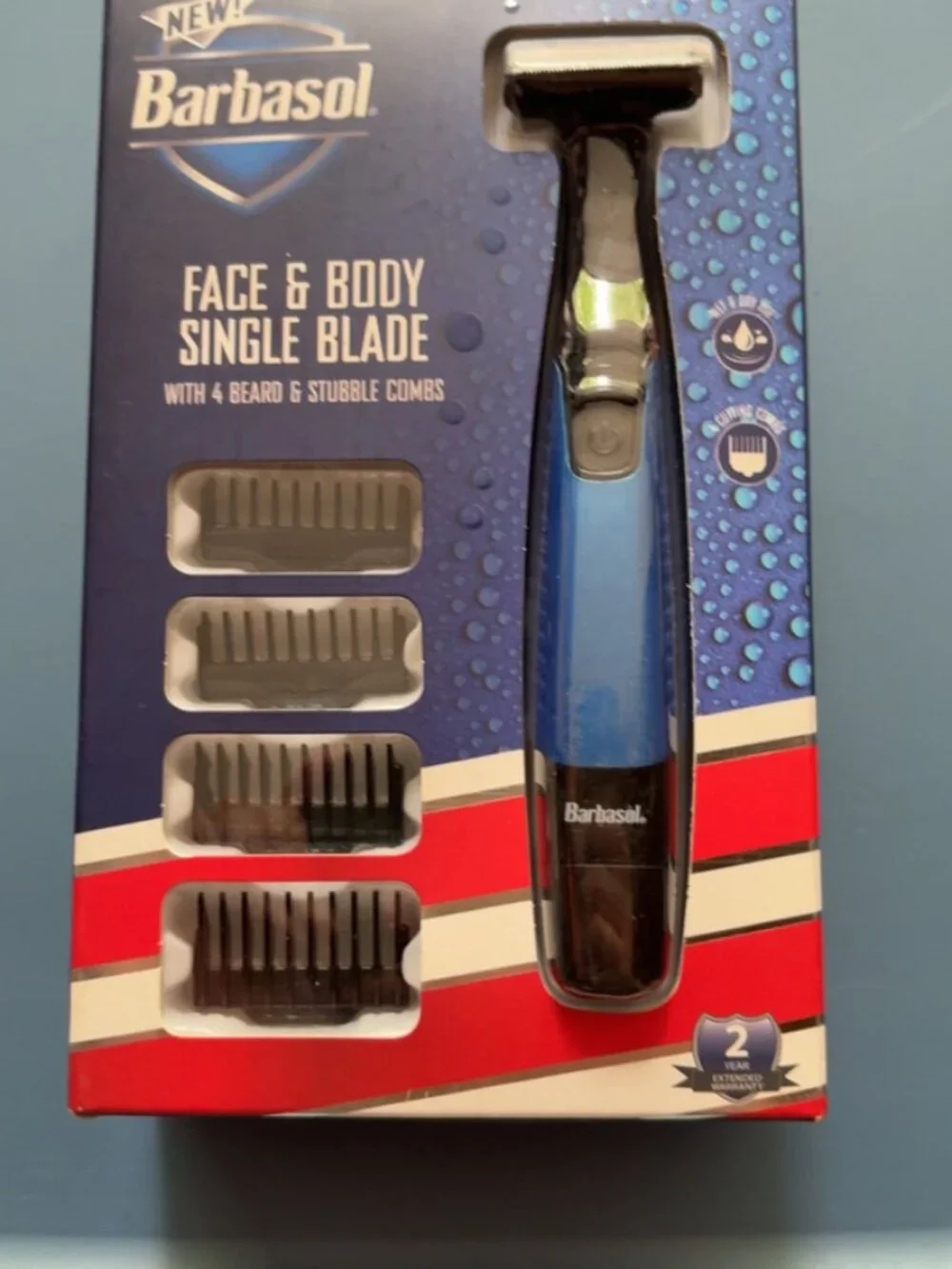 Barbasol Face & Body Single Blade Trimmer - New in Box w/ 4 Combs
